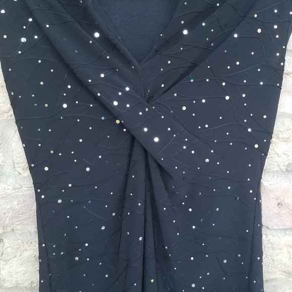 Brittany Black - Black Sleeveless Shirt with Silver Sequins - Picture 4 of 7